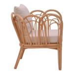 Πολυθρόνα Tania pakoworld φυσικό rattan-λευκό μαξιλάρι 76x76x76εκ Πολυθρόνα Tania pakoworld φυσικό rattan-λευκό μαξιλάρι 76x76x76εκ