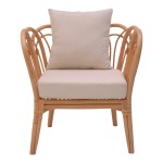 Πολυθρόνα Tania pakoworld φυσικό rattan-λευκό μαξιλάρι 76x76x76εκ Πολυθρόνα Tania pakoworld φυσικό rattan-λευκό μαξιλάρι 76x76x76εκ