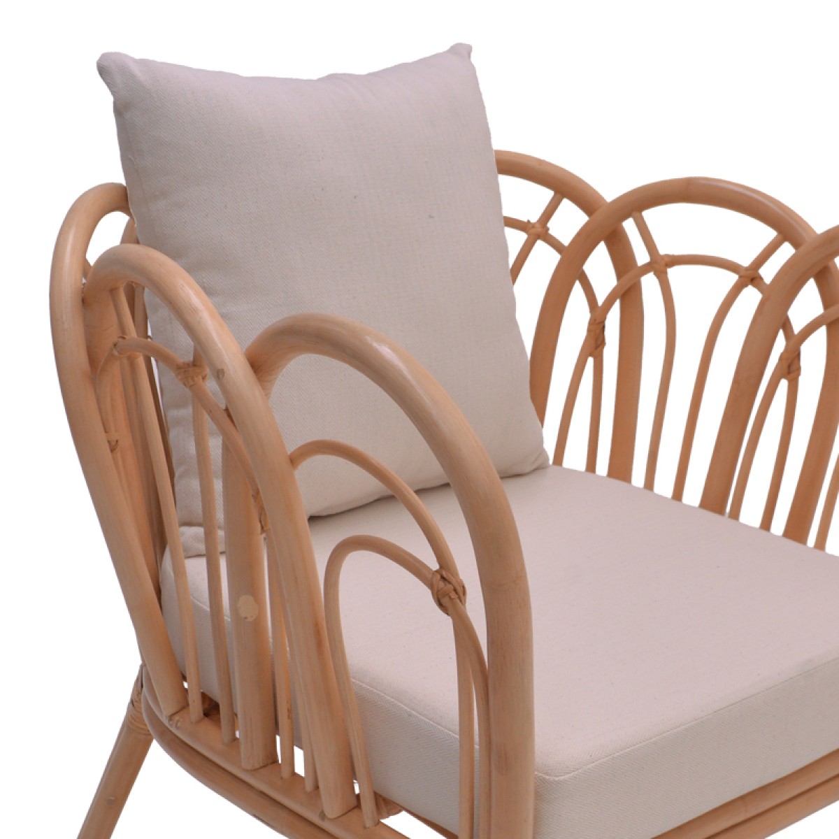 Πολυθρόνα Tania pakoworld φυσικό rattan-λευκό μαξιλάρι 76x76x76εκ Πολυθρόνα Tania pakoworld φυσικό rattan-λευκό μαξιλάρι 76x76x76εκ