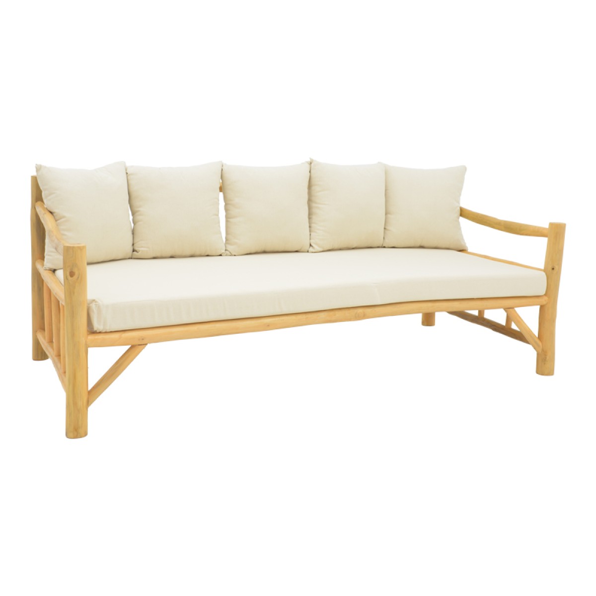 Καναπές Roziana pakoworld φυσικό teak ξύλο 210x100x80εκ Καναπές Roziana pakoworld φυσικό teak ξύλο 210x100x80εκ