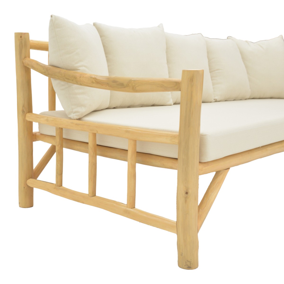Καναπές Roziana pakoworld φυσικό teak ξύλο 210x100x80εκ Καναπές Roziana pakoworld φυσικό teak ξύλο 210x100x80εκ