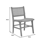 Καρέκλα Sponze pakoworld σκελετός teak ξύλο- pe σχοινί σε φυσική απόχρωση 50x58.5x85εκ