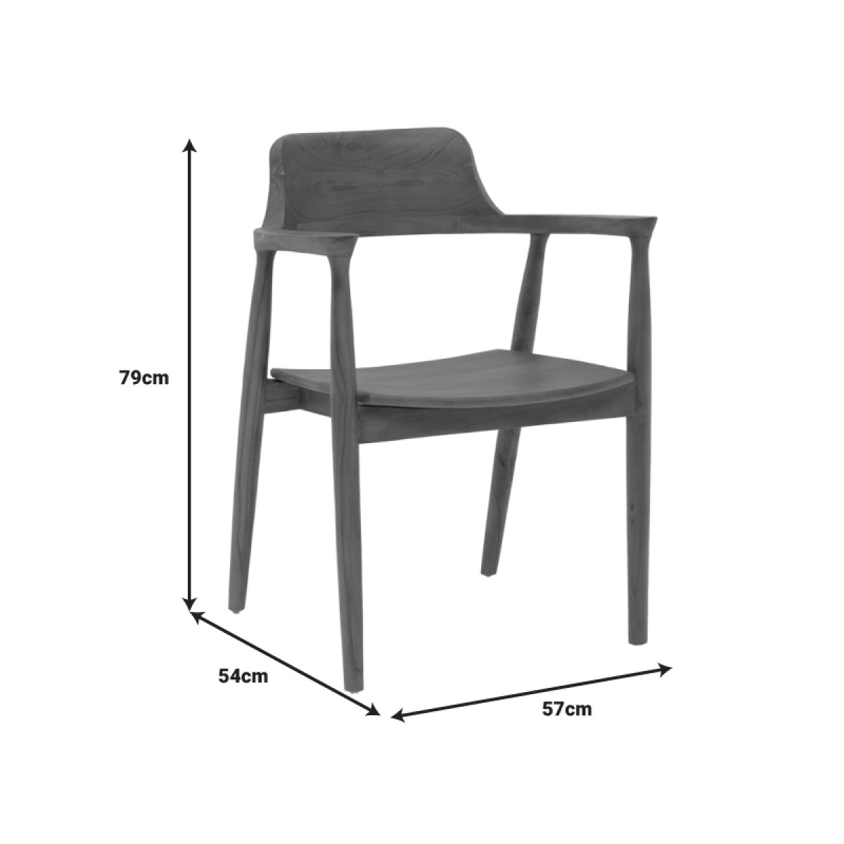 Πολυθρόνα Jambene pakoworld teak ξύλο σε καρυδί απόχρωση 57x54x79εκ Πολυθρόνα Jambene pakoworld teak ξύλο σε καρυδί απόχρωση 57x54x79εκ