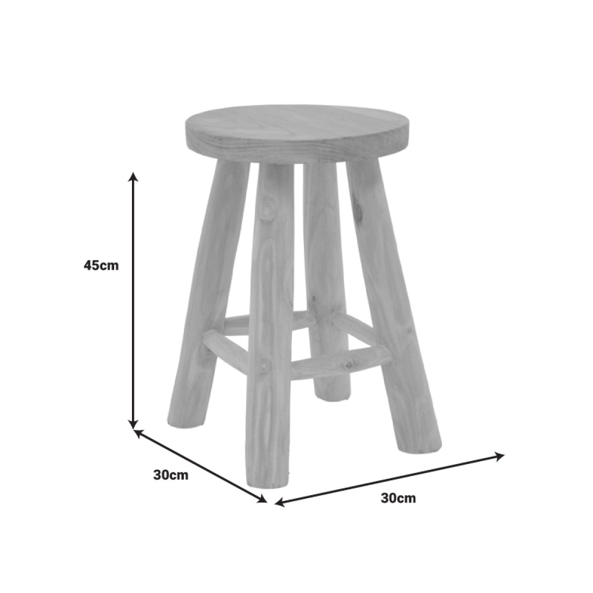 Σκαμπό Verenity pakoworld teak ξύλο σε φυσική απόχρωση Φ30x45εκ Σκαμπό Verenity pakoworld teak ξύλο σε φυσική απόχρωση Φ30x45εκ