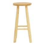 Σκαμπό μπαρ Nusiwo pakoworld teak ξύλο σε φυσική απόχρωση Φ35x70εκ