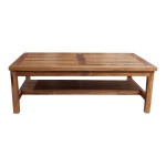 Τραπέζι σαλονιού Louf pakoworld καρυδί teak ξύλο 120x70x40εκ