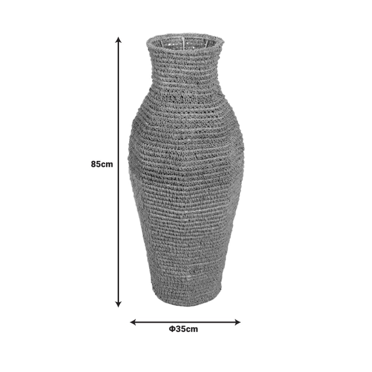 Βάζο Wamer Inart γιούτα σε φυσική απόχρωση 35x35z85εκ Βάζο Wamer Inart γιούτα σε φυσική απόχρωση 35x35z85εκ