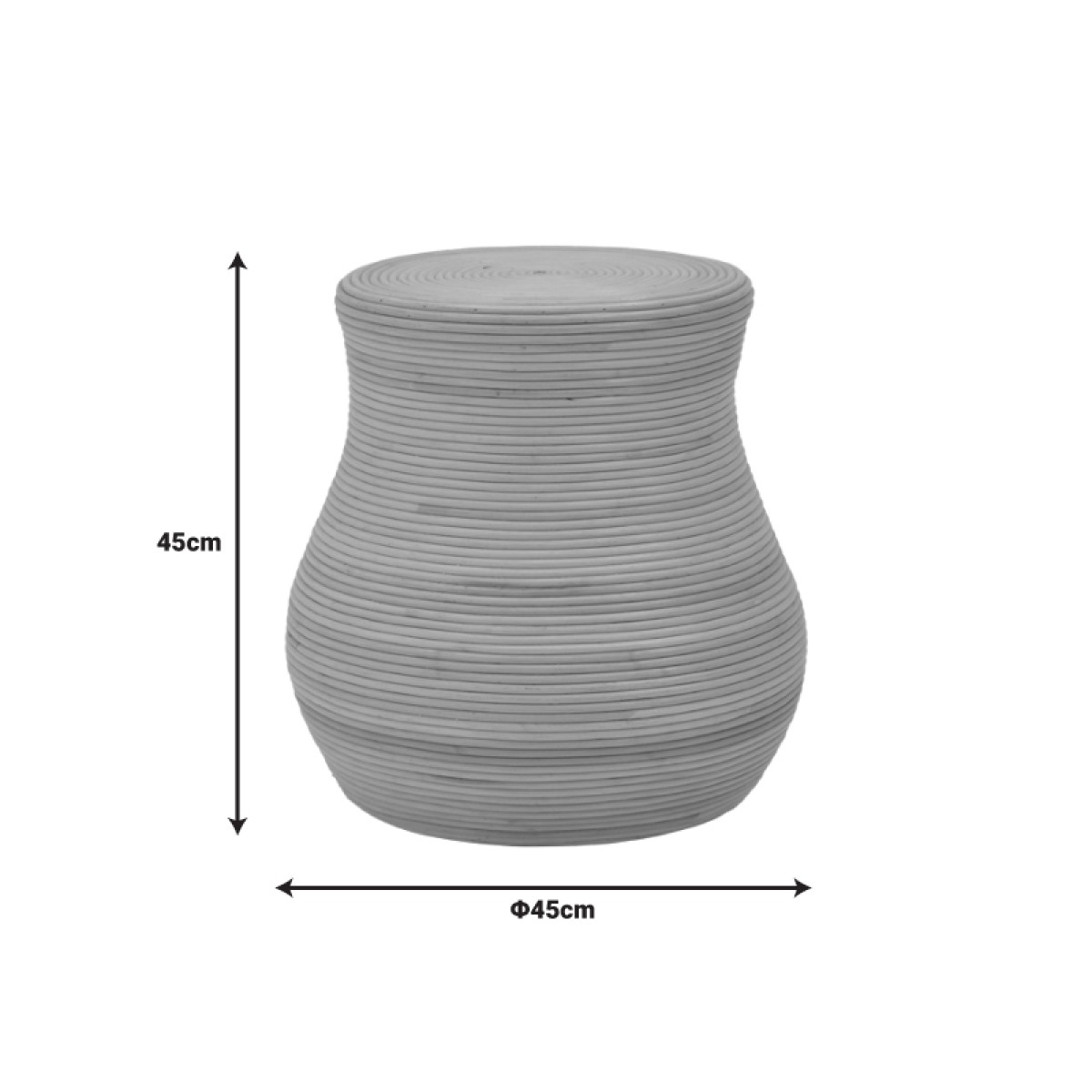 Σκαμπό Bulaten Inart rattan σε φυσική απόχρωση Φ45x45εκ Σκαμπό Bulaten Inart rattan σε φυσική απόχρωση Φ45x45εκ