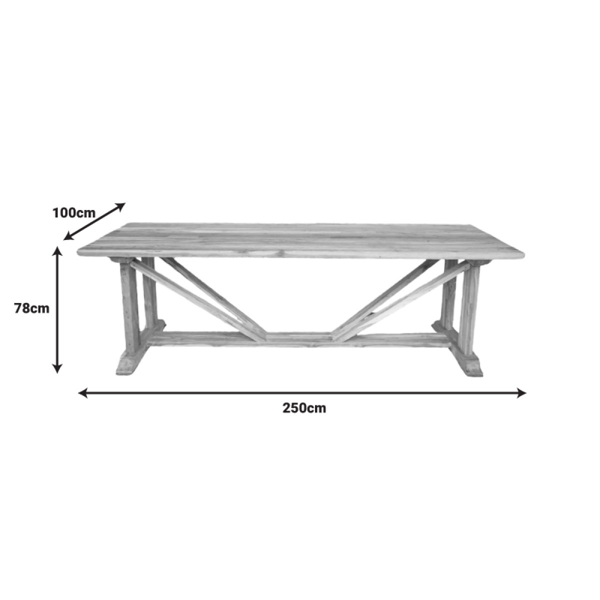Τραπέζι Smarious pakoworld teak ξύλο σε φυσική απόχρωση 250x100x78εκ Τραπέζι Smarious pakoworld teak ξύλο σε φυσική απόχρωση 250x100x78εκ