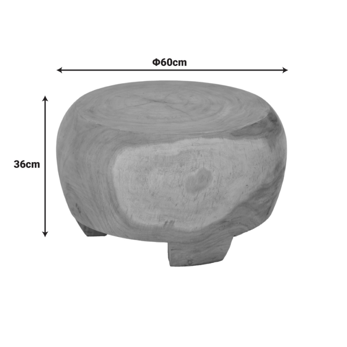 Τραπέζι σαλονιού Terra pakoworld suar ξύλο σε φυσική απόχρωση Φ60x36εκ