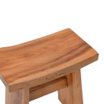 Σκαμπό Borbe pakoworld teak ξύλο σε φυσική απόχρωση 45x28x45εκ