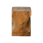 Σκαμπό Twister pakoworld suar ξύλο σε φυσική απόχρωση 30x30x45εκ