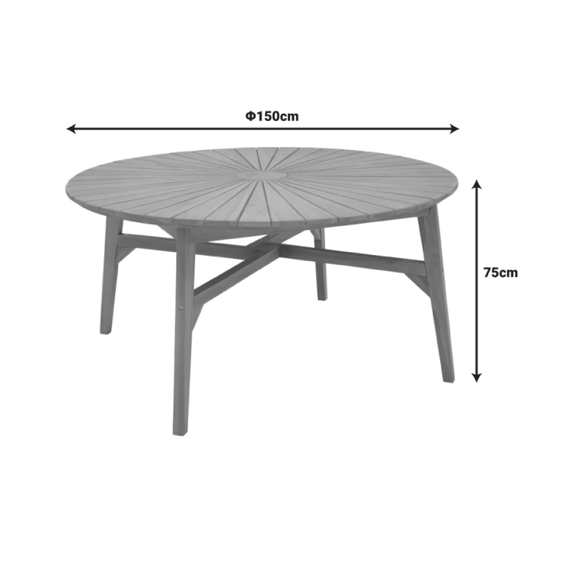 Τραπέζι Colen pakoworld teak ξύλο σε φυσική απόχρωση Φ150x75εκ Τραπέζι Colen pakoworld teak ξύλο σε φυσική απόχρωση Φ150x75εκ