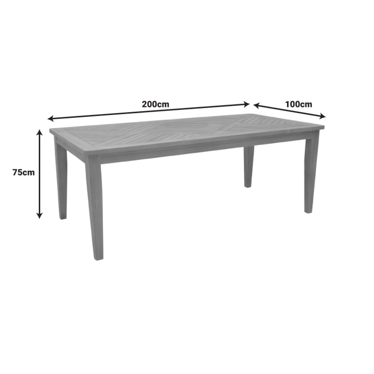 Τραπέζι Mady pakoworld teak ξύλο σε φυσική απόχρωση 200x100x75εκ Τραπέζι Mady pakoworld teak ξύλο σε φυσική απόχρωση 200x100x75εκ