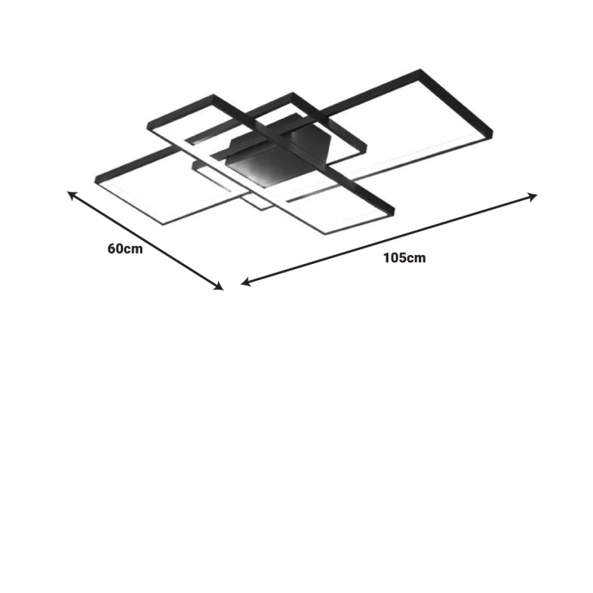 Φωτιστικό οροφής Luxane pakoworld led μαύρο μέταλλο 105x60x7εκ Φωτιστικό οροφής Luxane pakoworld led μαύρο μέταλλο 105x60x7εκ