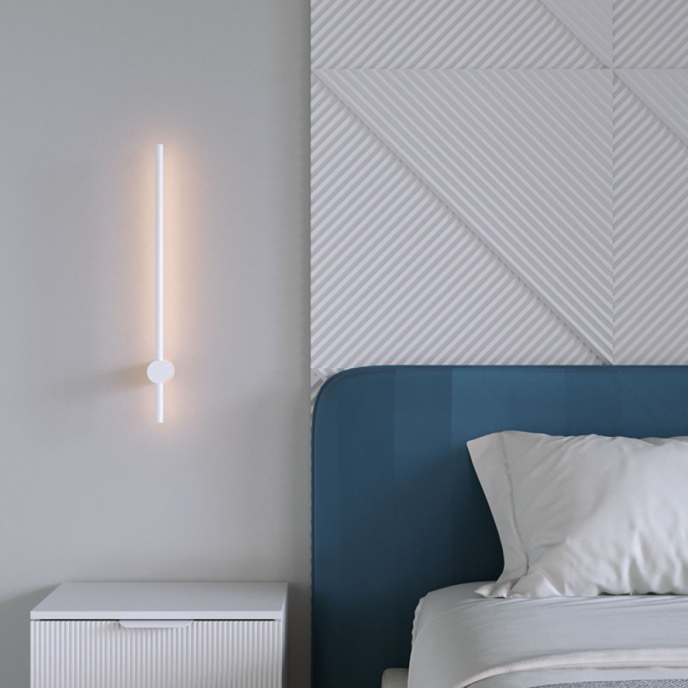 Φωτιστικό τοίχου Eftenbo pakoworld led μέταλλο λευκό Φ8x80εκ