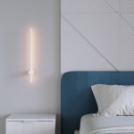 Φωτιστικό τοίχου Eftenbo pakoworld led μέταλλο λευκό Φ8x80εκ