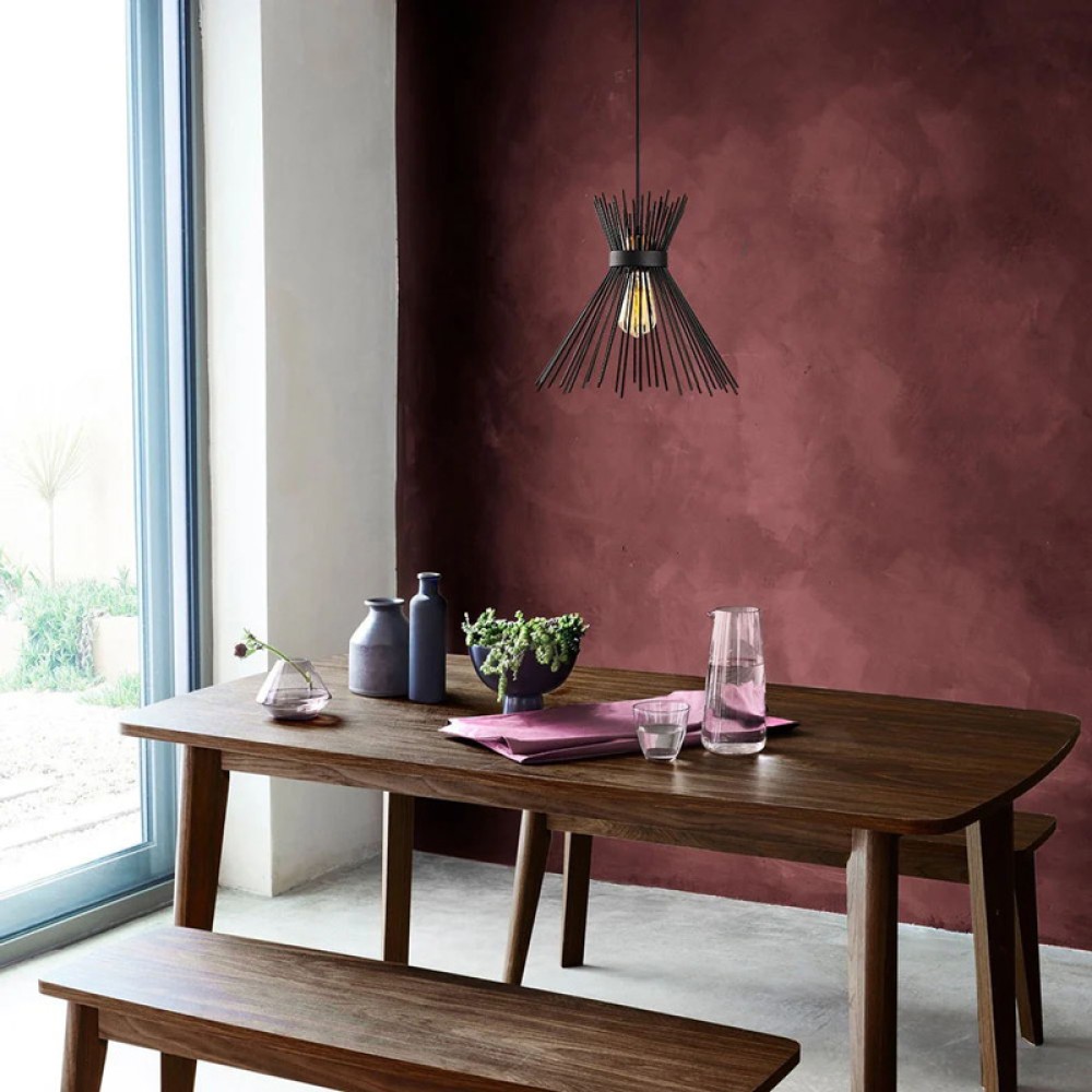 Φωτιστικό οροφής Candle I pakoworld E27 μέταλλο μαύρο Φ25x30εκ