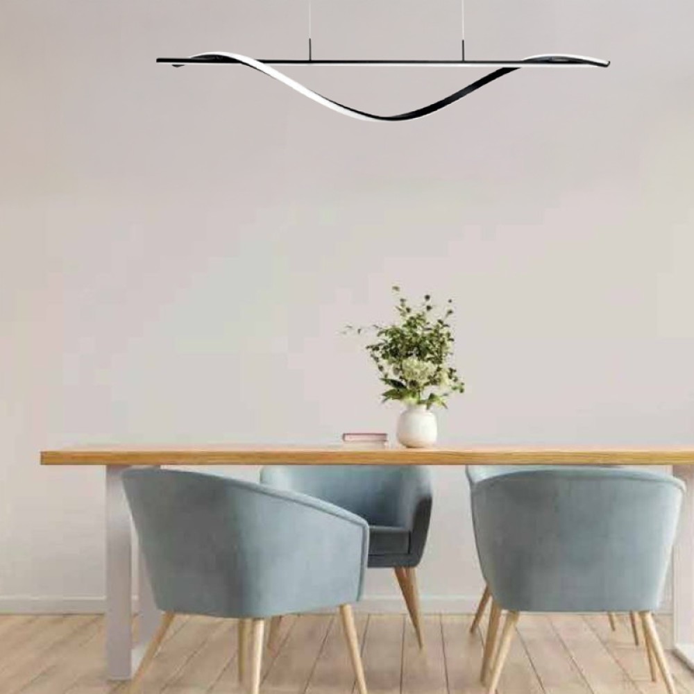 Φωτιστικό οροφής Infinity pakoworld led μέταλλο μαύρο 120x12x150εκ