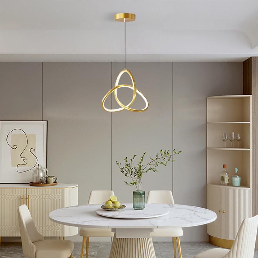 Φωτιστικό οροφής Trinity pakoworld led μέταλλο χρυσό Φ22x100εκ