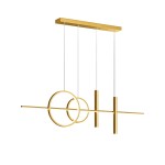 Φωτιστικό οροφής Neron pakoworld led χρυσό μεταλλικό 100x25x26εκ