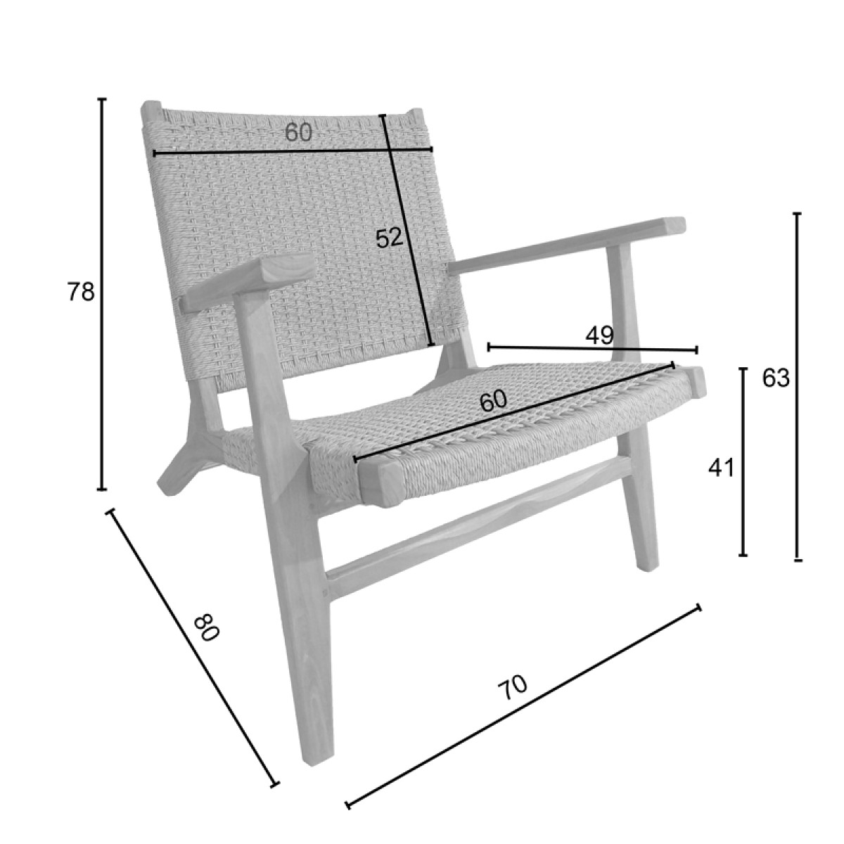 Πολυθρόνα Crosy pakoworld teak ξύλο σε φυσική απόχρωση 71x81x75εκ Πολυθρόνα Crosy pakoworld teak ξύλο σε φυσική απόχρωση 71x81x75εκ