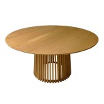 Τραπέζι Kenda pakoworld mindi ξύλο σε φυσική απόχρωση Φ150x75εκ Τραπέζι Kenda pakoworld mindi ξύλο σε φυσική απόχρωση Φ150x75εκ