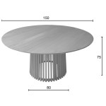 Τραπέζι Kenda pakoworld mindi ξύλο σε φυσική απόχρωση Φ150x75εκ Τραπέζι Kenda pakoworld mindi ξύλο σε φυσική απόχρωση Φ150x75εκ