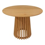 Τραπεζαρία Elaiza-Kenda I pakoworld σετ 5τεμ σε φυσική-μπεζ απόχρωση Φ80x75εκ