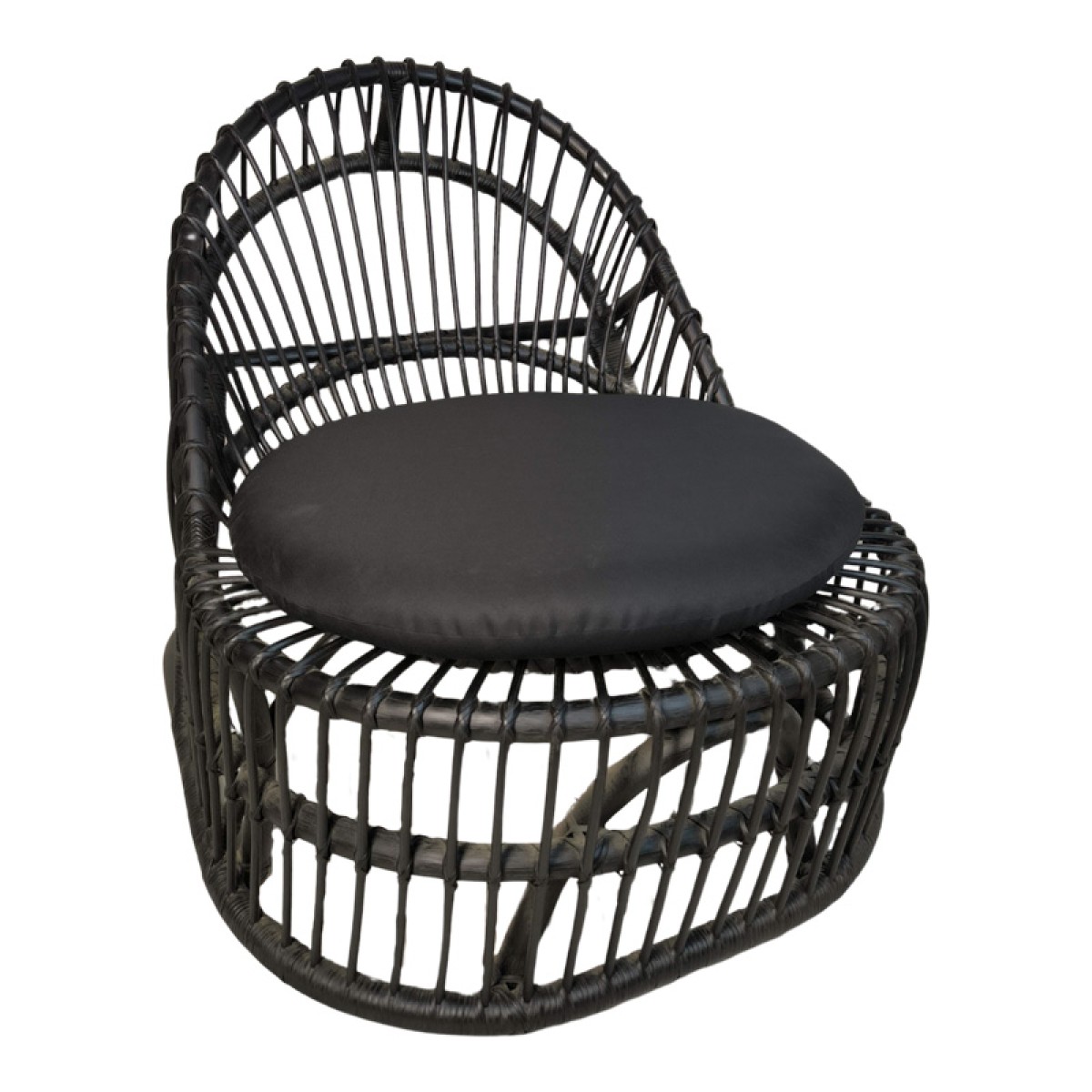 Πολυθρόνα Tromso paakoworld pe rattan σε μαύρη απόχρωση με μαύρο μαξιλάρι 80x85x98εκ Πολυθρόνα Tromso paakoworld pe rattan σε μαύρη απόχρωση με μαύρο μαξιλάρι 80x85x98εκ
