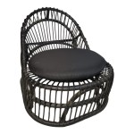 Πολυθρόνα Tromso paakoworld pe rattan σε μαύρη απόχρωση με μαύρο μαξιλάρι 80x85x98εκ Πολυθρόνα Tromso paakoworld pe rattan σε μαύρη απόχρωση με μαύρο μαξιλάρι 80x85x98εκ