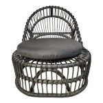 Πολυθρόνα Tromso paakoworld pe rattan σε μαύρη απόχρωση με μαύρο μαξιλάρι 80x85x98εκ Πολυθρόνα Tromso paakoworld pe rattan σε μαύρη απόχρωση με μαύρο μαξιλάρι 80x85x98εκ