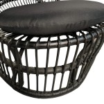 Πολυθρόνα Tromso paakoworld pe rattan σε μαύρη απόχρωση με μαύρο μαξιλάρι 80x85x98εκ Πολυθρόνα Tromso paakoworld pe rattan σε μαύρη απόχρωση με μαύρο μαξιλάρι 80x85x98εκ