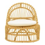 Πολυθρόνα Tromso paakoworld pe rattan σε φυσική απόχρωση με εκρού χρώμα μαξιλάρι 80x85x98εκ Πολυθρόνα Tromso paakoworld pe rattan σε φυσική απόχρωση με εκρού χρώμα μαξιλάρι 80x85x98εκ