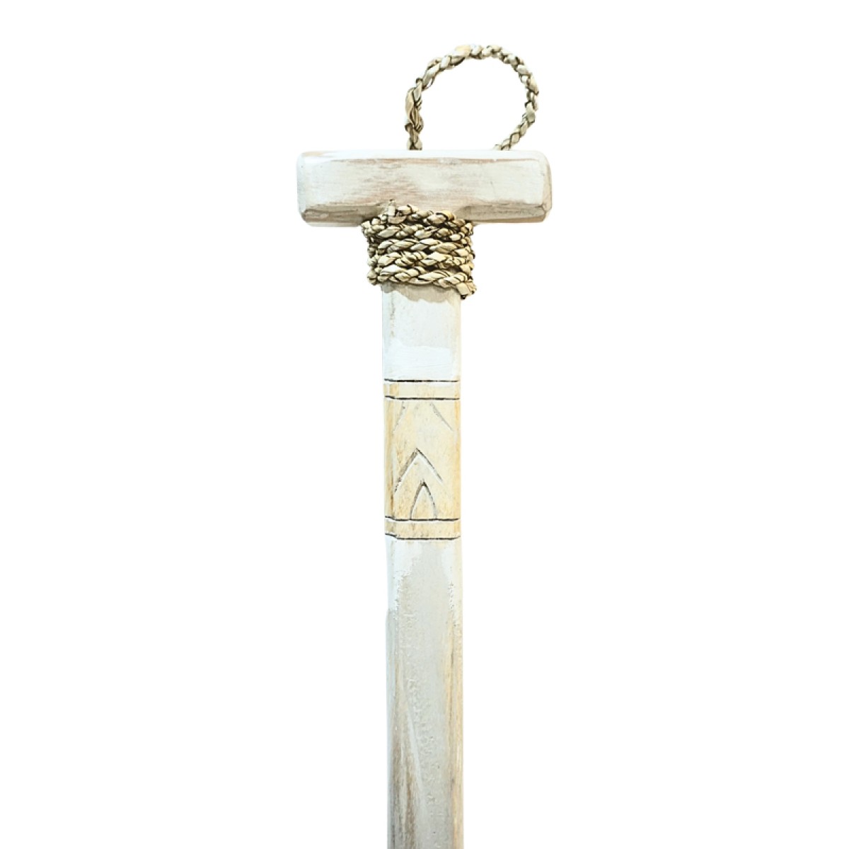 Διακοσμητικό τοίχου κουπί Boon Inart μαόνι ξύλο σε λευκή-φυσική απόχρωση 20x3x120εκ