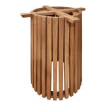 Βάση τραπεζιού εσωτερικού χώρου Galy I pakoworld mindi ξύλο σε φυσική απόχρωση Φ60x75εκ