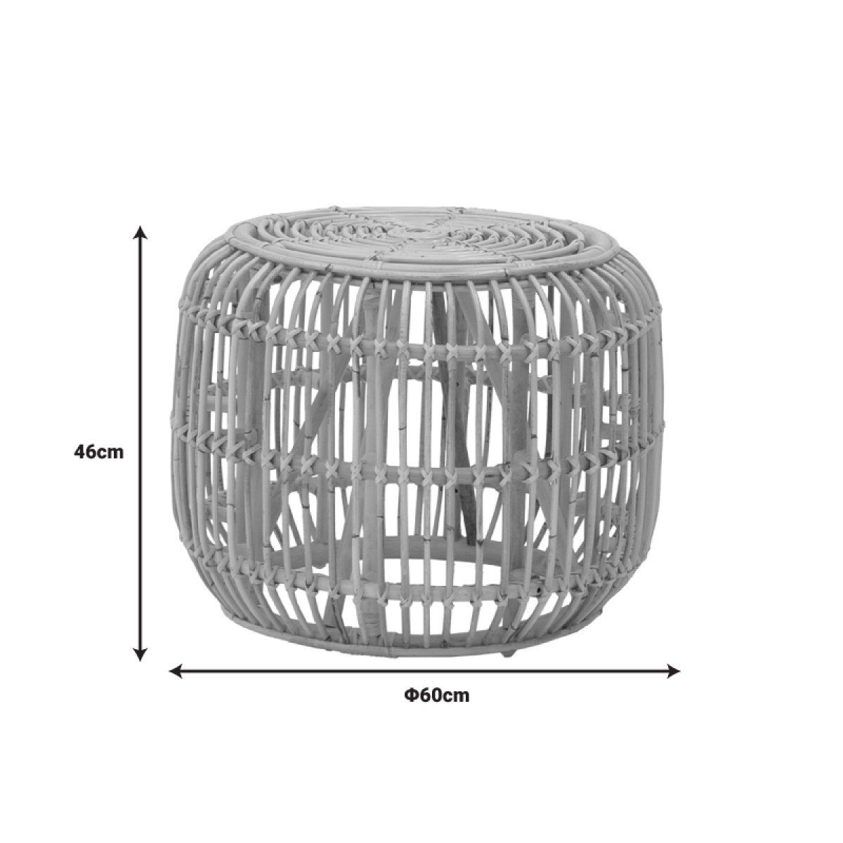 Σκαμπό Rajesty pakoworld rattan σε φυσική απόχρωση Φ60x46εκ Σκαμπό Rajesty pakoworld rattan σε φυσική απόχρωση Φ60x46εκ