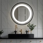 Καθρέπτης Led Starli Inart σε μαύρη απόχρωση Φ70x5.5εκ Καθρέπτης Led Starli Inart σε μαύρη απόχρωση Φ70x5.5εκ