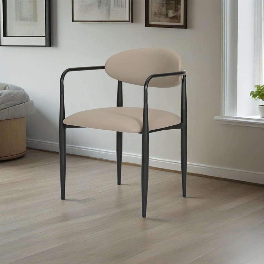 Πολυθρόνα Kalone pakoworld pu σε γκρι-μπεζ απόχρωση 56x55x78εκ