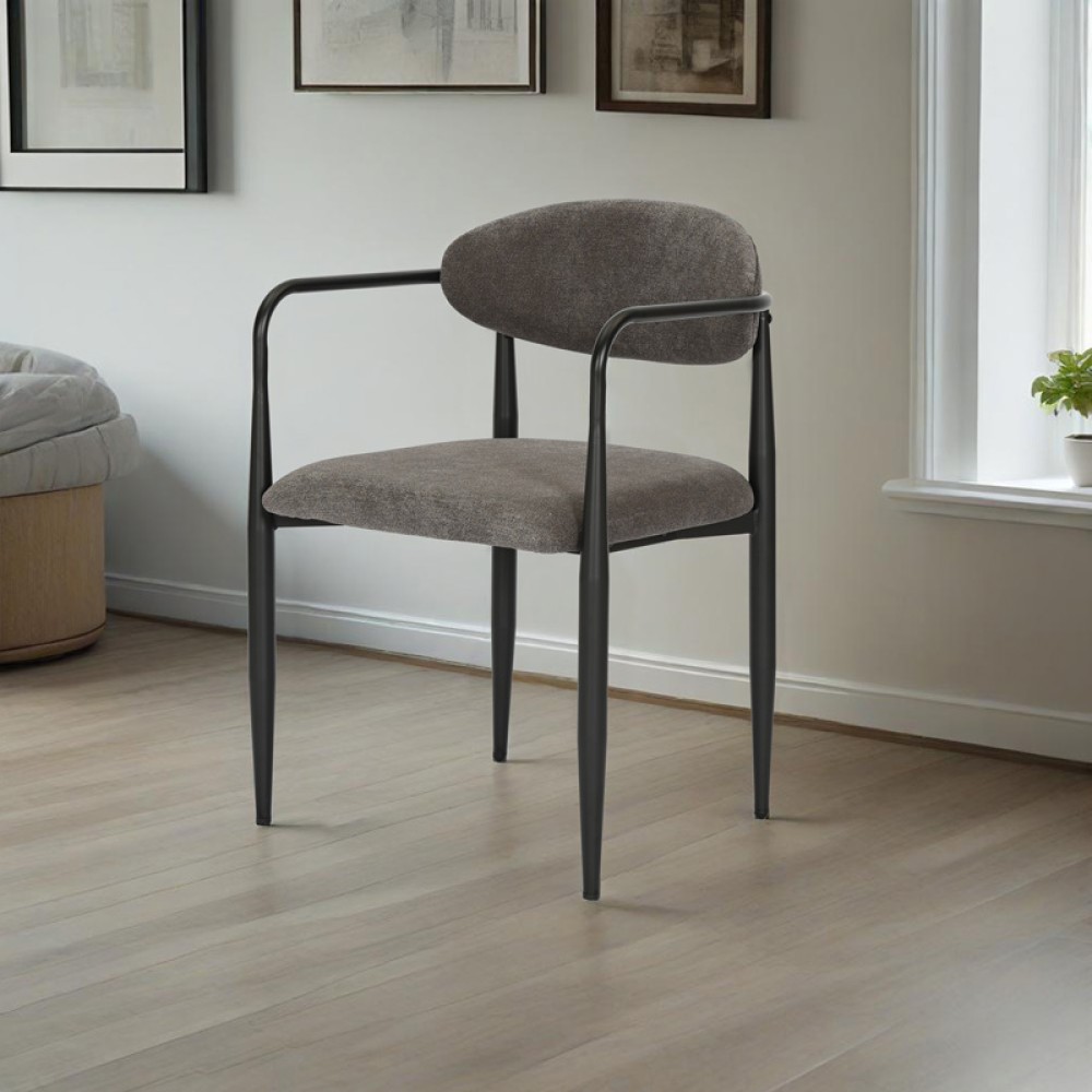 Πολυθρόνα Kalone pakoworld ύφασμα σε ανθρακί απόχρωση 56x55x78εκ