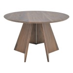 Τραπέζι Bibble pakoworld mdf σε καρυδί απόχρωση Φ120x76εκ