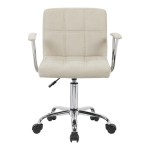 Καρέκλα γραφείου Buleco pakoworld μπεζ ύφασμα 56x46x74-86εκ