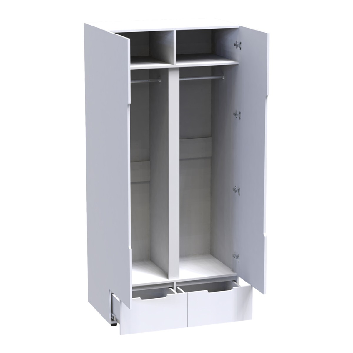 Ντουλάπα δίφυλλη Afina pakoworld mdf σε λευκή glossy απόχρωση 100x57x213εκ Ντουλάπα δίφυλλη Afina pakoworld mdf σε λευκή glossy απόχρωση 100x57x213εκ