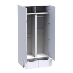 Ντουλάπα δίφυλλη Afina pakoworld mdf σε λευκή glossy απόχρωση 100x57x213εκ Ντουλάπα δίφυλλη Afina pakoworld mdf σε λευκή glossy απόχρωση 100x57x213εκ