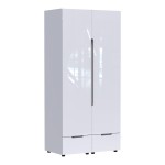 Ντουλάπα δίφυλλη Afina pakoworld mdf σε λευκή glossy απόχρωση 100x57x213εκ Ντουλάπα δίφυλλη Afina pakoworld mdf σε λευκή glossy απόχρωση 100x57x213εκ