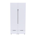 Ντουλάπα δίφυλλη Afina pakoworld mdf σε λευκή glossy απόχρωση 100x57x213εκ Ντουλάπα δίφυλλη Afina pakoworld mdf σε λευκή glossy απόχρωση 100x57x213εκ