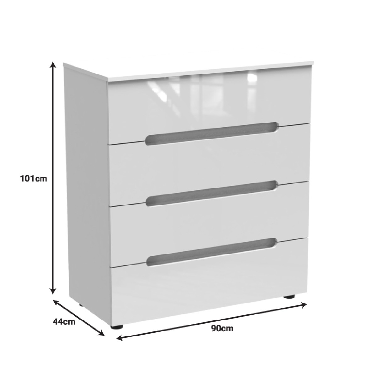 Συρταριέρα Afina pakoworld mdf σε λευκή glossy απόχρωση 90x44x101εκ Συρταριέρα Afina pakoworld mdf σε λευκή glossy απόχρωση 90x44x101εκ