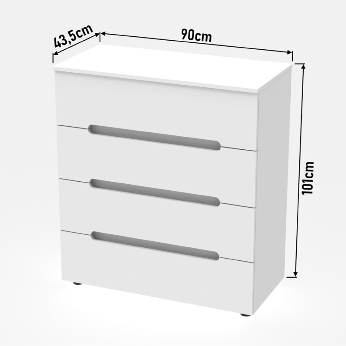 Συρταριέρα Afina pakoworld mdf σε λευκή glossy απόχρωση 90x44x101εκ Συρταριέρα Afina pakoworld mdf σε λευκή glossy απόχρωση 90x44x101εκ