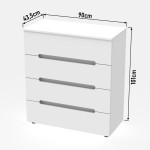 Συρταριέρα Afina pakoworld mdf σε λευκή glossy απόχρωση 90x44x101εκ Συρταριέρα Afina pakoworld mdf σε λευκή glossy απόχρωση 90x44x101εκ