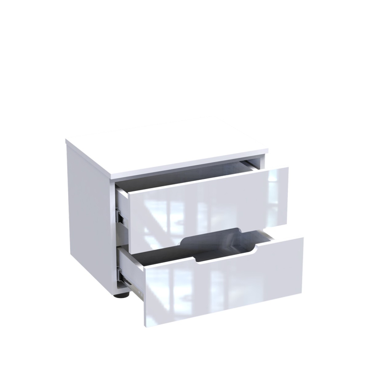 Κομοδίνο Afina pakoworld mdf σε λευκή glossy απόχρωση 50x35x41εκ Κομοδίνο Afina pakoworld mdf σε λευκή glossy απόχρωση 50x35x41εκ